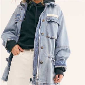 Free People Oversized Denim Jacket. Sz S